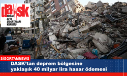 Deprem bölgesine yaklaşık 40 milyar lira hasar ödemesi