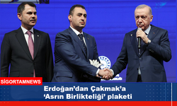 Erdoğan’dan Çakmak’a ‘Asrın Birlikteliği’ plaketi