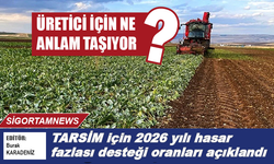 TARSİM için 2026 yılı hasar fazlası desteği oranları açıklandı