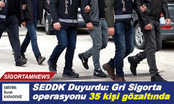 SEDDK Duyurdu: Gri Sigorta operasyonu 35 kişi gözaltında