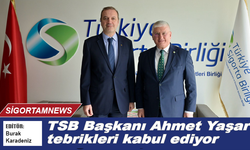 TSB Başkanı Ahmet Yaşar tebrikleri kabul ediyor