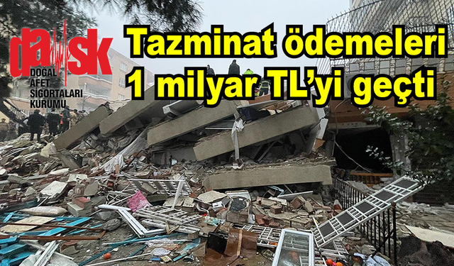 Depremzedelere ödenen tazminat 1 milyar lirayı geçti