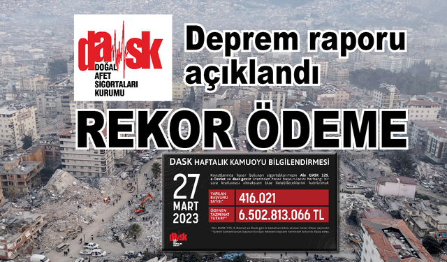 Deprem raporu açıklandı: Rekor ödeme