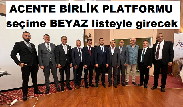 Acente Birlik Platformu seçime beyaz listeyle girecek