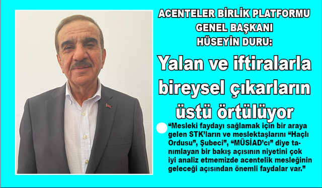 Yalan ve iftiralarla bireysel çıkarların üstü örtülüyor