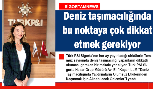 Deniz taşımacılığında bu noktaya çok dikkat etmek gerekiyor