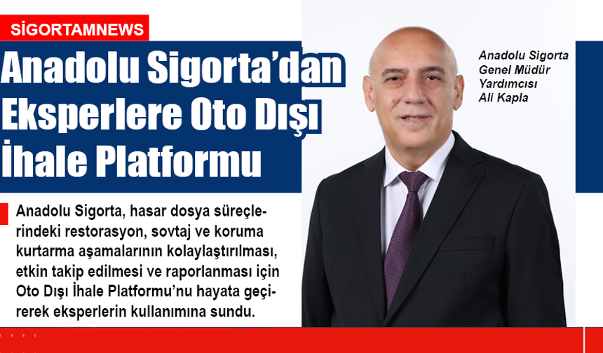 Anadolu Sigorta’dan Eksperlere Oto Dışı İhale Platformu