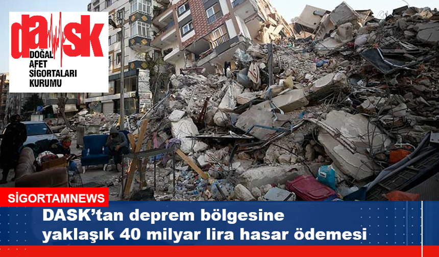 Deprem bölgesine yaklaşık 40 milyar lira hasar ödemesi